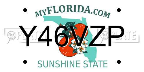 Y46VZP Florida License Plate