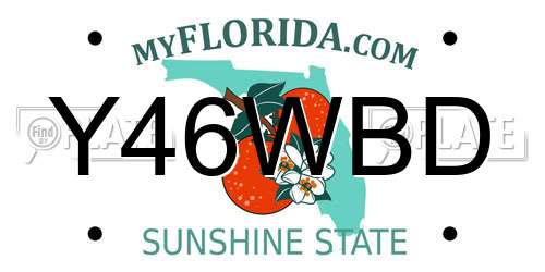 Y46WBD Florida License Plate