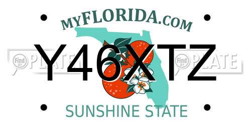 Y46XTZ Florida License Plate