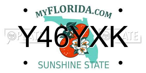 Y46YXK Florida License Plate