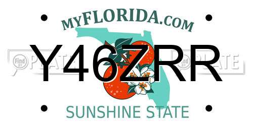 Y46ZRR Florida License Plate