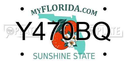 Y470BQ Florida License Plate