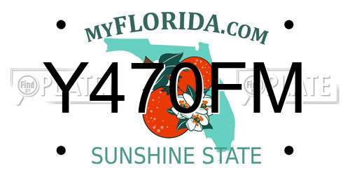 Y470FM Florida License Plate