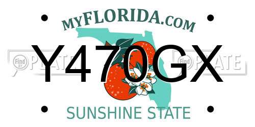 Y470GX Florida License Plate