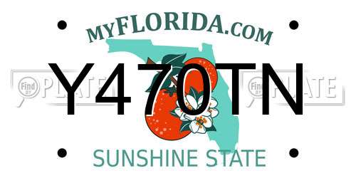 Y470TN Florida License Plate