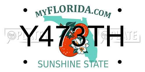 Y473TH Florida License Plate