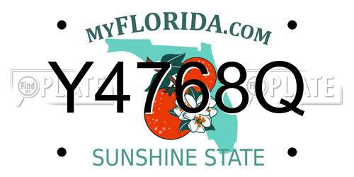 Y4768Q Florida License Plate