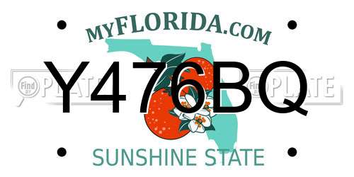 Y476BQ Florida License Plate