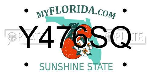 Y476SQ Florida License Plate