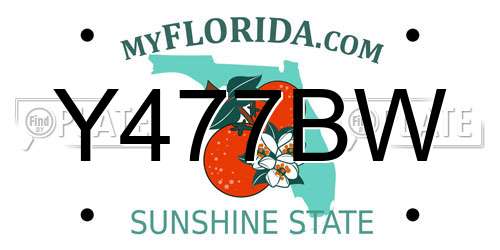 Y477BW Florida License Plate