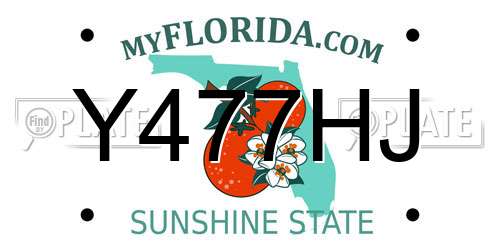 Y477HJ Florida License Plate