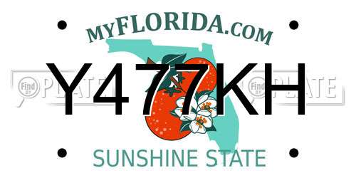 Y477KH Florida License Plate