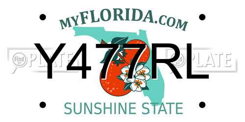 Y477RL Florida License Plate
