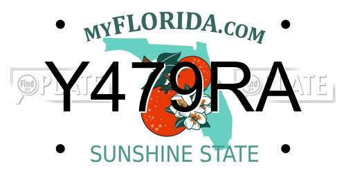 Y479RA Florida License Plate