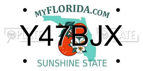 Y47BJX Florida License Plate