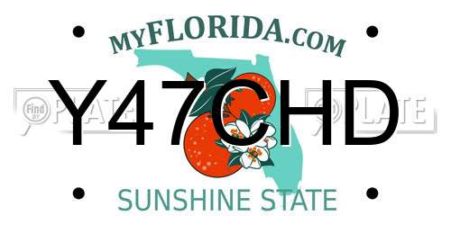 Y47CHD Florida License Plate