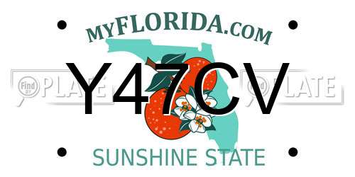 Y47CV Florida License Plate