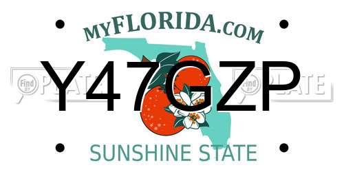 Y47GZP Florida License Plate