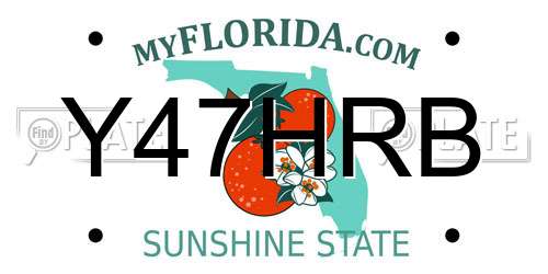 Y47HRB Florida License Plate