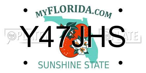 Y47JHS Florida License Plate