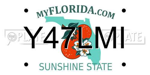 Y47LMI Florida License Plate
