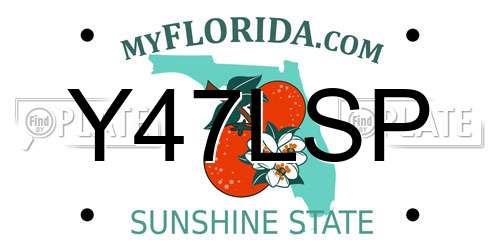 Y47LSP Florida License Plate
