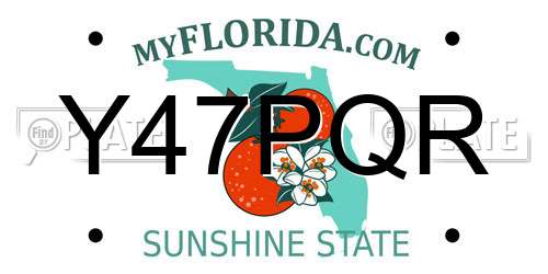 Y47PQR Florida License Plate