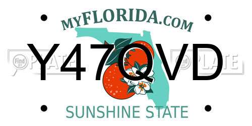 Y47QVD Florida License Plate