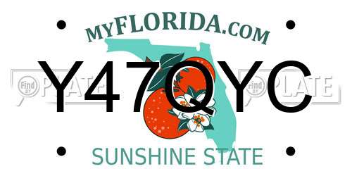 Y47QYC Florida License Plate