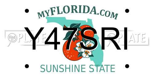 Y47SRI Florida License Plate