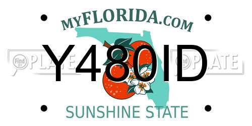 Y480ID Florida License Plate