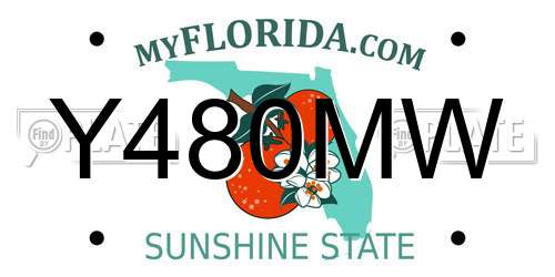 Y480MW Florida License Plate