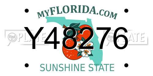 Y48276 Florida License Plate