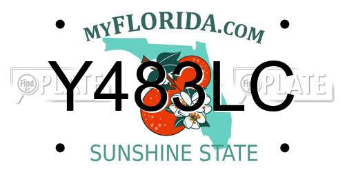 Y483LC Florida License Plate