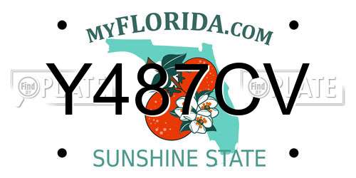 Y487CV Florida License Plate