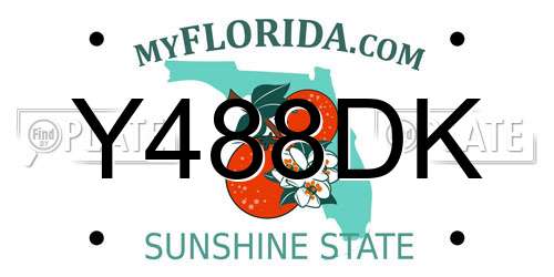 Y488DK Florida License Plate