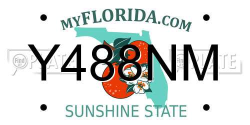 Y488NM Florida License Plate