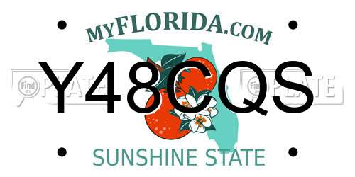 Y48CQS Florida License Plate