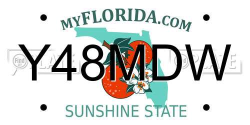 Y48MDW Florida License Plate