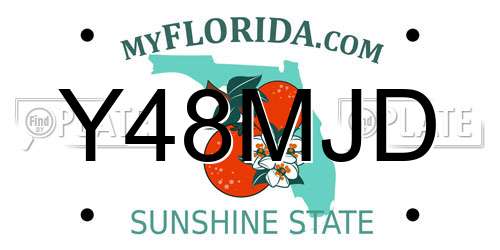 Y48MJD Florida License Plate