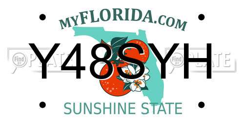 Y48SYH Florida License Plate