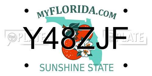 Y48ZJF Florida License Plate