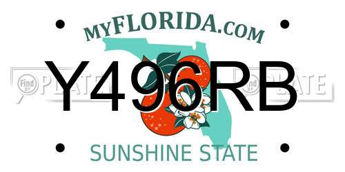 Y496RB Florida License Plate