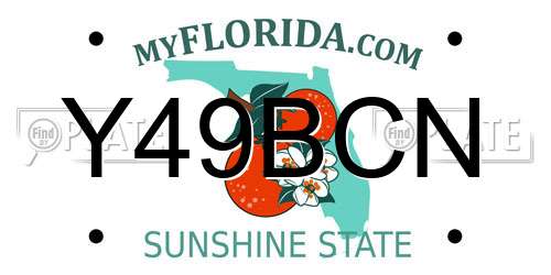 Y49BCN Florida License Plate