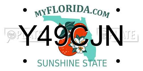 Y49CJN Florida License Plate