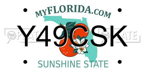 Y49CSK Florida License Plate