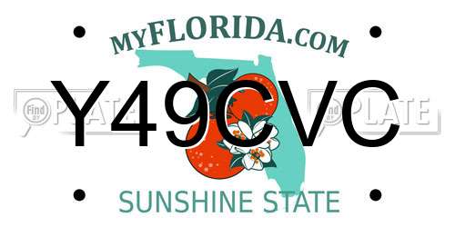 Y49CVC Florida License Plate