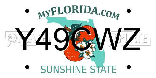 Y49CWZ Florida License Plate