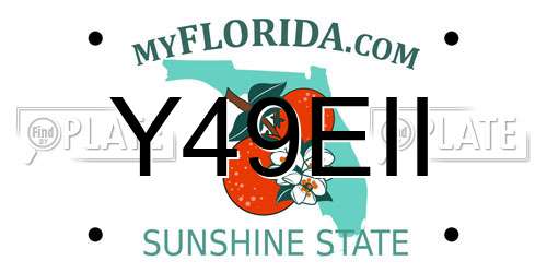 Y49EII Florida License Plate