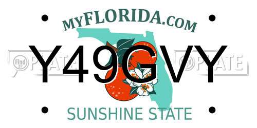 Y49GVY Florida License Plate